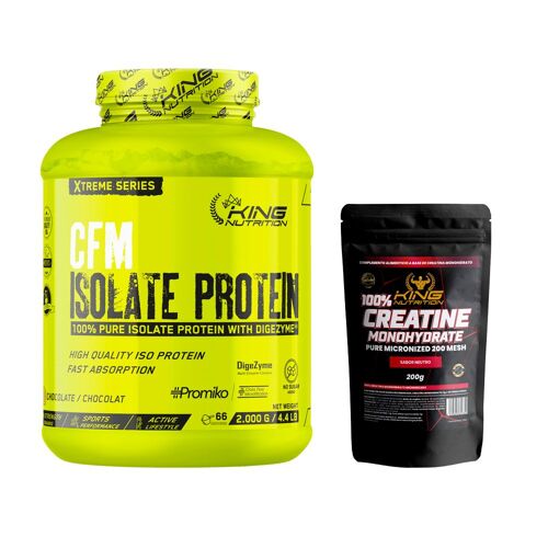 Cfm Isolate Protein Chocolate 2kg King Nutrition Xtreme + Creatina 200g