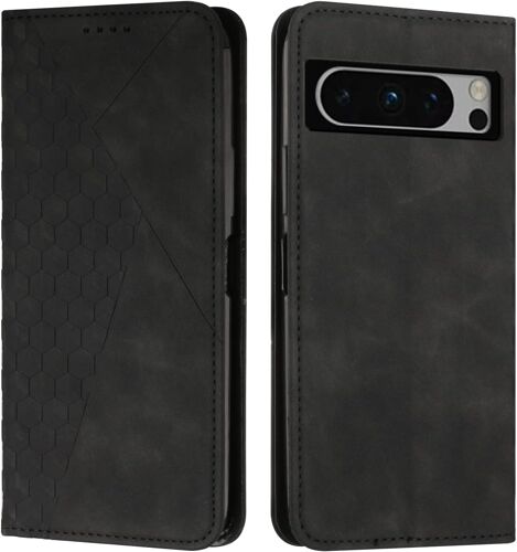 KAL-Coque Pour Google Pixel 8 Pro, Premium Flip Housse Étui Protection Rabat Clapet Portefeuille Phone Cover Magnétique [Porte Cartes] Antichoc Béquille Cover (Noir)