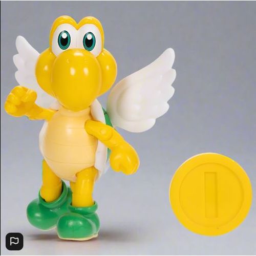Nintendo Super Mario Action Figure Green Para Koopa Troopa With Coin 10cm