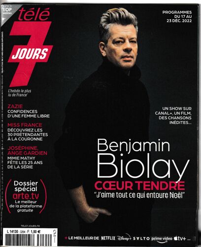 T7j Benjamin Biolay 3p/ Mylene Demongeot 1p/ Zazie 1p/ Trois Cafes Gourmands 1p/ Vincent Lacoste 1p/ Josiane Balasko 1/2p/ Mimie Mathy 1.5p/ Alix Poisson 1p/ Tom Cruise 1.5p/ Jeff Panacloc 1.5p/ 3264