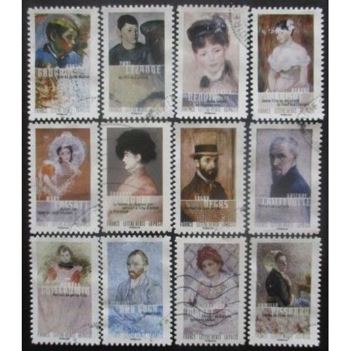 France Autoadhésif Série N°1258 Au 1269 Tableaux Oblitérés