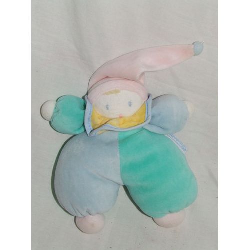 LUTIN MOULIN ROTY BLEU JAUNE ROSE GRELOT