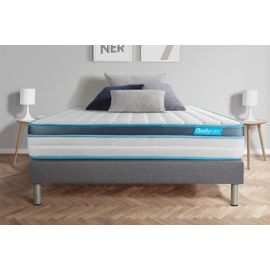 Ensemble 140x190 Matelas Bodyfit A Memoire De Forme + Sommier Kit Gris