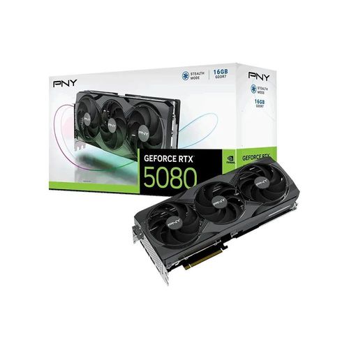 PNY GeForce RTX 5080 Triple Fan, GeForce RTX 5080, 16GB GDDR7, PCI-Express