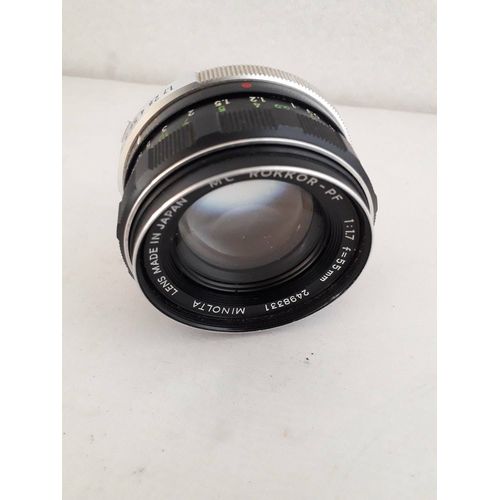 MINOLTA OBJECTIF 55mm 1.7 MC ROKKOR PF