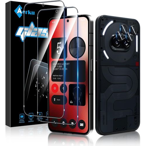 Tempered Glass For Nothing Phone 2a With Rear Camera Protector [2+1 Pieces], Individual Camera Lens Protection For All Cases, 9h Hardness Hd Glass Screen Protector Film