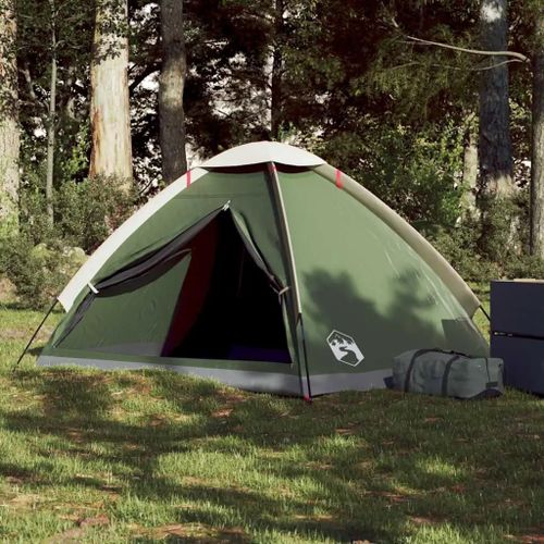 Tente De Camping À Dôme 2 Personne Vert Imperméable