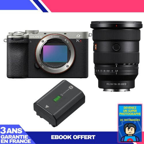 Boitier Sony A7CR Silver + FE 16-35mm f/2.8 GM II + 1 Sony NP-FZ100 + Ebook 'Devenez Un Super Photographe'