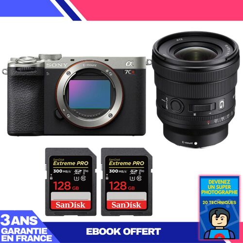 Boitier Sony A7CR Silver + FE PZ 16-35mm f/4 G + 2 SanDisk 128GB Extreme PRO UHS-II SDXC 300 MB/s + Ebook 'Devenez Un Super Photographe'