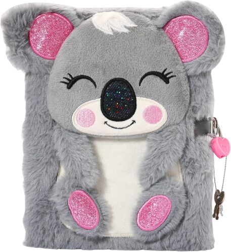 Journal Koala Pour Filles Avec Serrure Et Clés, Carnet De Notes Koala En Peluche Pour Enfants, Journal Secret Avec 160 Pages Lignées Pour Écrire Et Dessiner, Cadeaux Koala Pour Filles