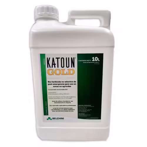 Désherbant Naturel Jardin Katoun Gold 5l Bio-Contrôle - Gazon Pelouse Mauvaises Herbes - Acide Pélargonique 500g/L, Herbicide De Contact, Action Rapide