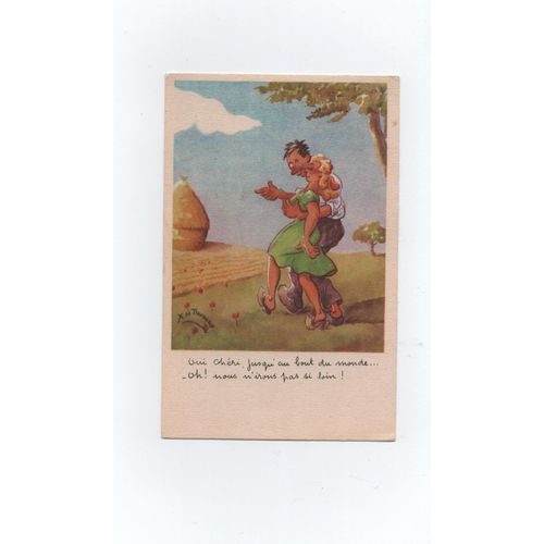 Carte Illustrateur Années 50,Humour Coquin.