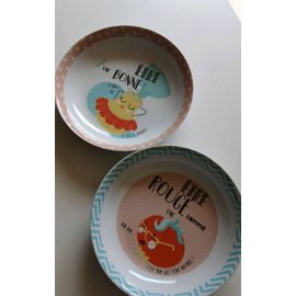 2 Assiettes Pour Enfants, En Porcelaine