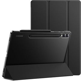 Coque Pour Samsung Galaxy Tab S10 Plus/Tab S9 Plus 12,4 Pouces, Tablette Housse Étui De Protection En Dos Translucide À Support, Soutien Chargement Du S Pen (Graphite Noir)