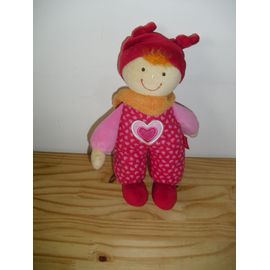 Doudou Poupée Lutin Broderie Coeur