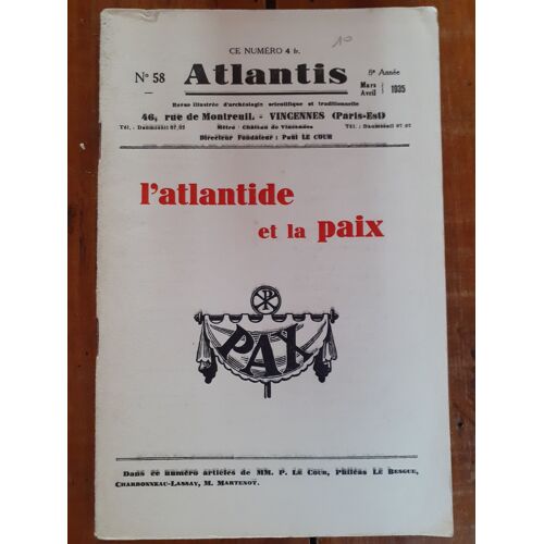 Atlantis N°58 - L'atlantisme Et La Paix