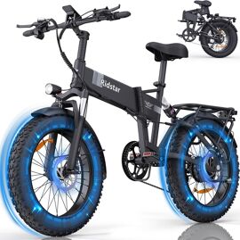 Vélo Électrique Pliant Ridstar H20 20 Pouces (Dernière Version), Moteur 1500w, Moteur 48v 15ah, Vitesse Maximale 50km/H, Autonomie 90km, Pneus De 20 Pouces De Large