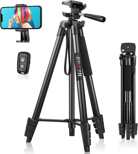 Smartphone Tripod, 161 Cm Extendable Alluminio Phone Tripod With Remote Control, Compatible With Iphone/Samsung/Small Camera, Selfie Stick Tripod Phone For Android/Ios