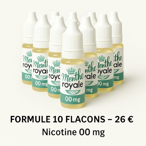 e-liquide 10 ml 0 mg FORMULE 10 FLACONS MENTHE ROYALE FORMULE 10 FLACONS 10 ml 0 mg
