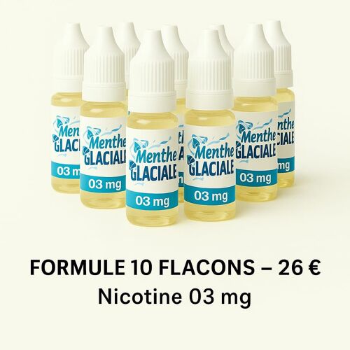 e-liquide 10 ml 3 mg FORMULE 10 FLACONS MENTHE GLACIALE
