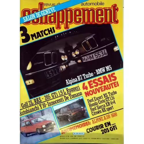 Echappement 198 De 1985 Honda Civic Shuttle 4wd,Alpina B7 Turbo,Bmw M5,Autobianchi Y10 Turbo,Innocenti De Tomaso,Ford Escort Rs Turbo,Peugeot 205 Gti Ruggeri,Golf Ras Gti,Honda Civic 1.5i Gt,Bx Sport,