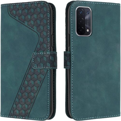 Coque Pour Oppo A54 5g Et Coque Pour Oppo A74 5g, Housse Etui Portefeuille Cuir Multifonction, Fermeture Magnetique A Clapet Anti-Choc Pour Oppo A93 5g,Book Verte