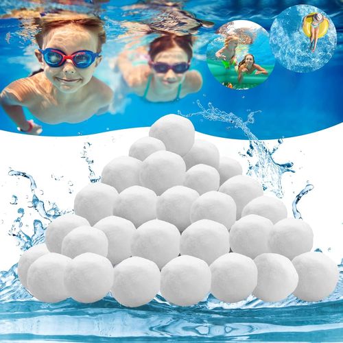 YuLongA_Store- 1500g boule de filtration piscine, boule de filtration réutilisable - 100% polyéthylène - Conçu pour les systèmes de filtration de piscine - Boules de filtration
