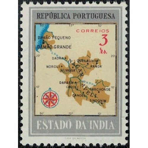 Inde Portugaise 1957 Mappe Damão Et Nagar Aveli 3 Réis Y&T Pt-In 485 Rp406