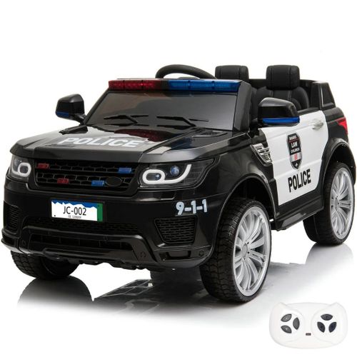 Voiture Electrique Police Pour Enfants - 1 À 6 Ans - Eclairage De Police - Noir