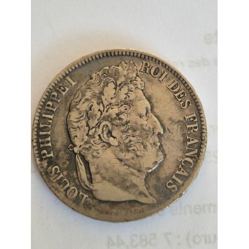 5 Francs Louis Philippe En Argent.