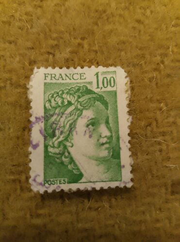 Timbre Oblitéré France 1,00 Marianne Vert.