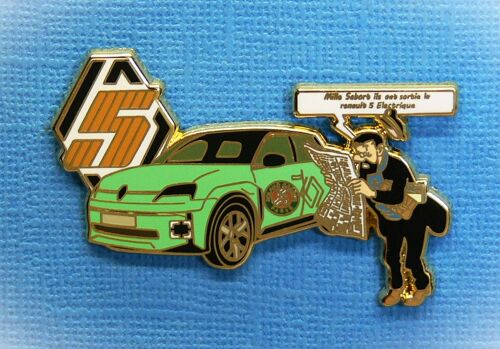 1 Pin’S // 22061 / Renault 5 E-Tech / Électrique 150ch Série Spéciale Roland-Garros Verte. . (Renault Passion 20ex).