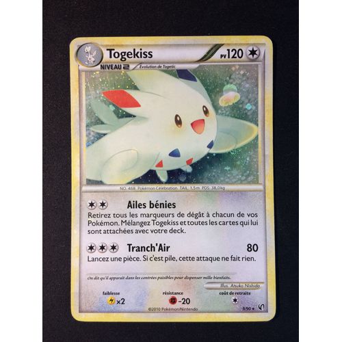 Togekiss 9/90 Holo Set Heartgold Soulsilver Indomptable Fr