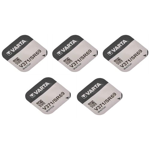 VARTA Lot de 5 Blisters 1 Pile Oxyde Argent Montres V371 (SR69) SR920SW 1,55 Volt