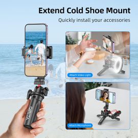 Mini Trépied de Voyage Léger, Caméra de Sport Stabilisateur Appareil Photo avec Fixation à Vis 1/4, Tripod iphone Table pour Photographie Convient pour Gopro DJI Insta360 iPhone 15 14 Pro Max Canon