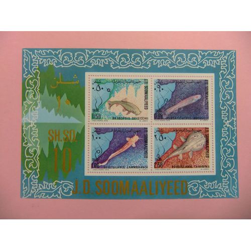 51 République De Somalie Somalia 1979 / Faune De Poissons D'Eau Douce / Yvert Bloc 8 Mnh