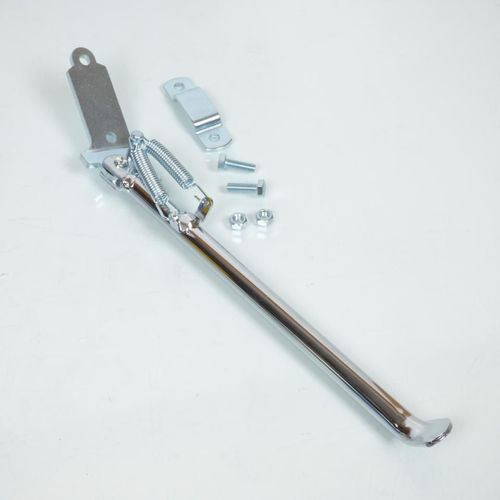 Béquille Latérale Droite Lisse Chromée Pour Mobylette Mbk 51 340mm Bras Carré