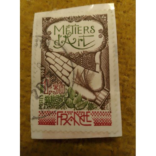 Timbre Oblitéré France 1,30 Métiers D Art Coloré.