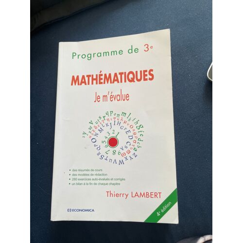 Vends Libre Mathématique 3 Eme Je M Évalue
