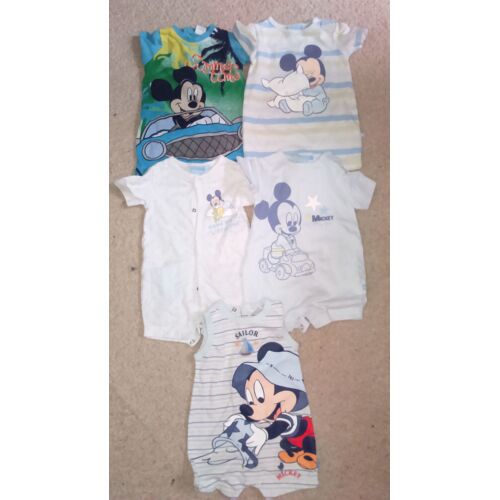 Lot De 5 Barboteuses Bébé Garçon Disney Mickey Taille 3 Mois Idée Cadeau