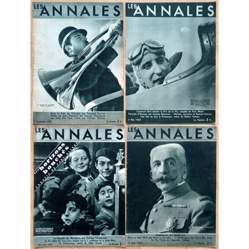 Lot De 4 Revues Les Annales Politiques Et Littéraires 1933-1934 (4 Belles Publicités Anciennes Unic, Drieu La Rochelle, Mac Orlan, Simenon, Nijinski)