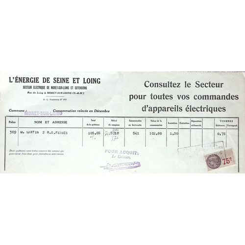 Facture Electricité - Moret Sur Loing
