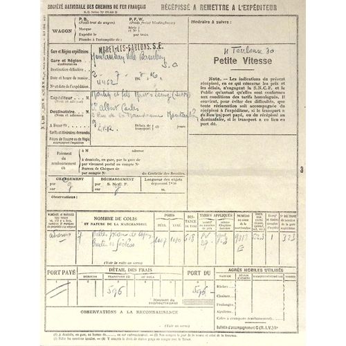 Facture Des Chemins De Fer Français - S N C F - Moret Sur Loing