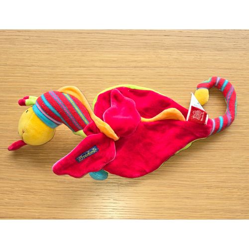 Doudou Plat Dragon Vert Anis/Rouge Dragobert Moulin Roty