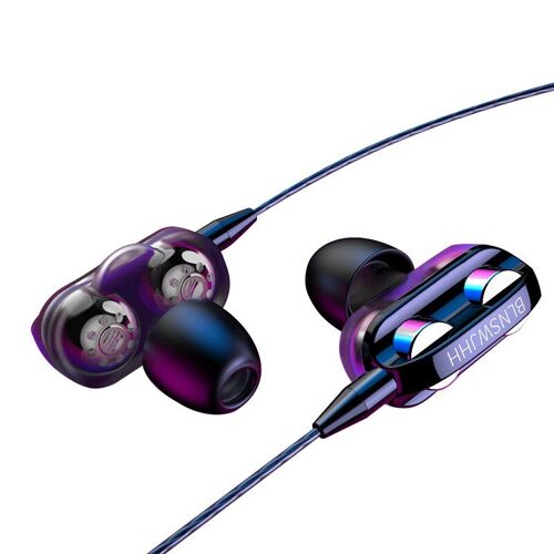 Écouteurs intra auriculaires Jack 3.5mm, pour téléphone intelligent, oreillettes de Sport, Quad Core, HIFI, stéréo, basse, avec Microphone, pour Samsung, Huawei, PC, tablette
