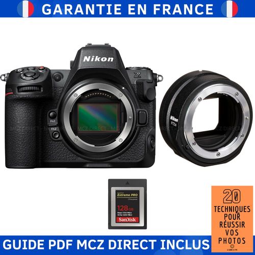 Nikon Z8 + FTZ II + 1 SanDisk 128GB Extreme PRO CFexpress Type B + Guide PDF MCZ DIRECT '20 TECHNIQUES POUR RÉUSSIR VOS PHOTOS'