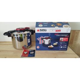 Clipsominut' Perfect Cocotte-Minute® 9l Induction + Livre 100 Recettes Acier Inoxydable  Indicateur De Pression : Inclus Minuteur Amovible : Inclus Capacité 9 Litres.