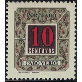 Cap Vert 1952 Porteado 10 Centavos Y&T Cv T34 Rp415