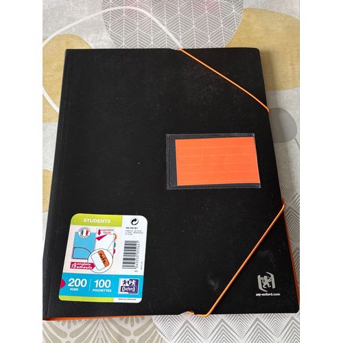 Porte Vues Oxford Orange Avec 100pochettes - 200 Vues