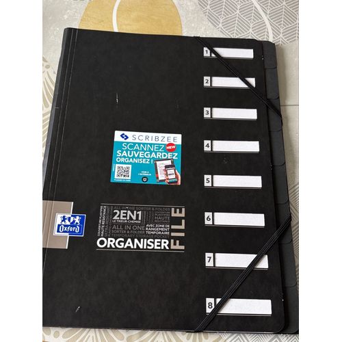 Oxford Trieur Organiser File - 24.5x31.5cm - 8 Positions - Gris 